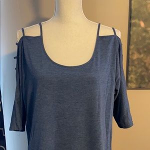 Blue Cold shoulder top